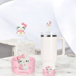 Hello Kitty Pink and White Travel Mug Set